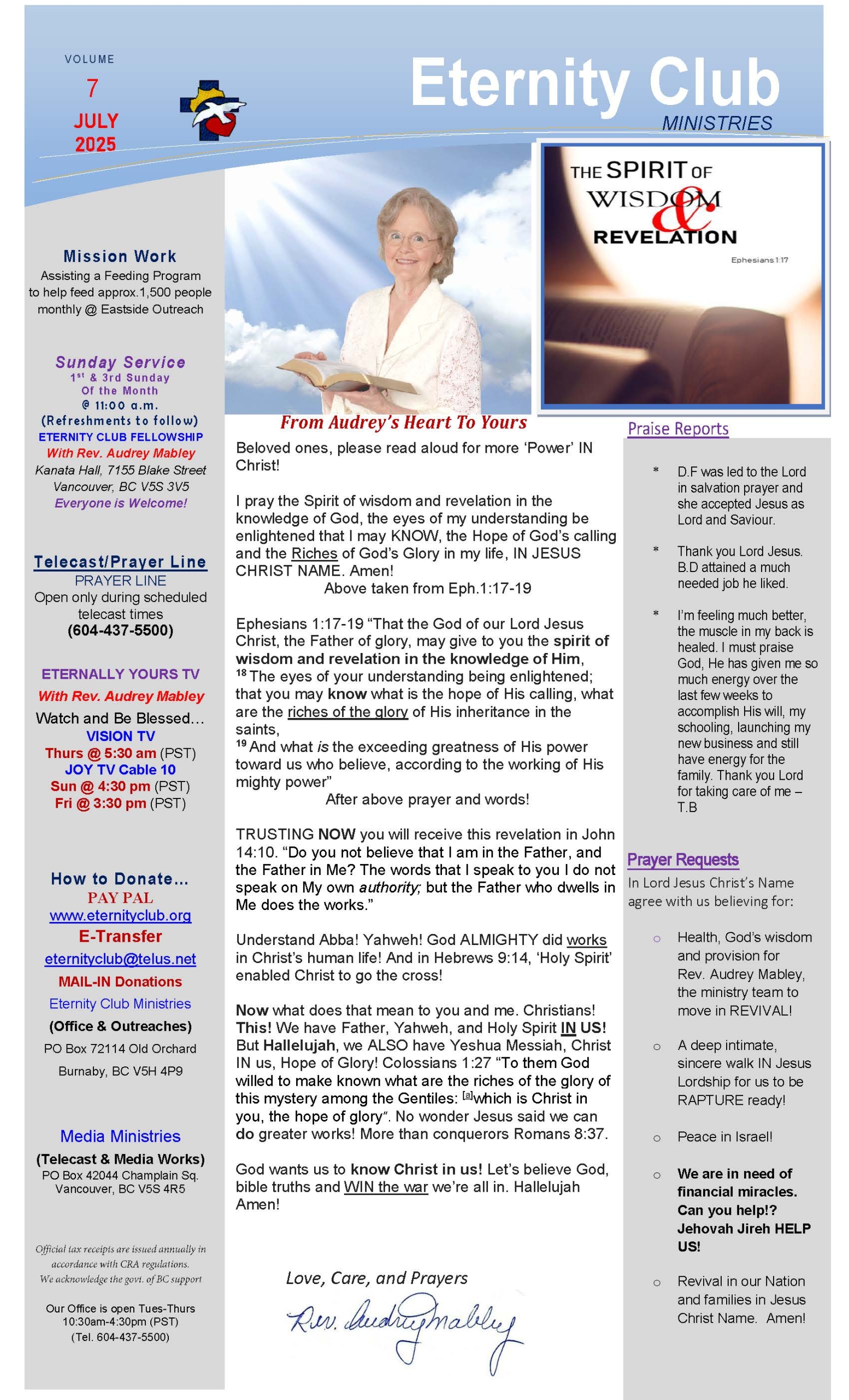 Eternity Club - Newsletter Vol. 7 July 2025