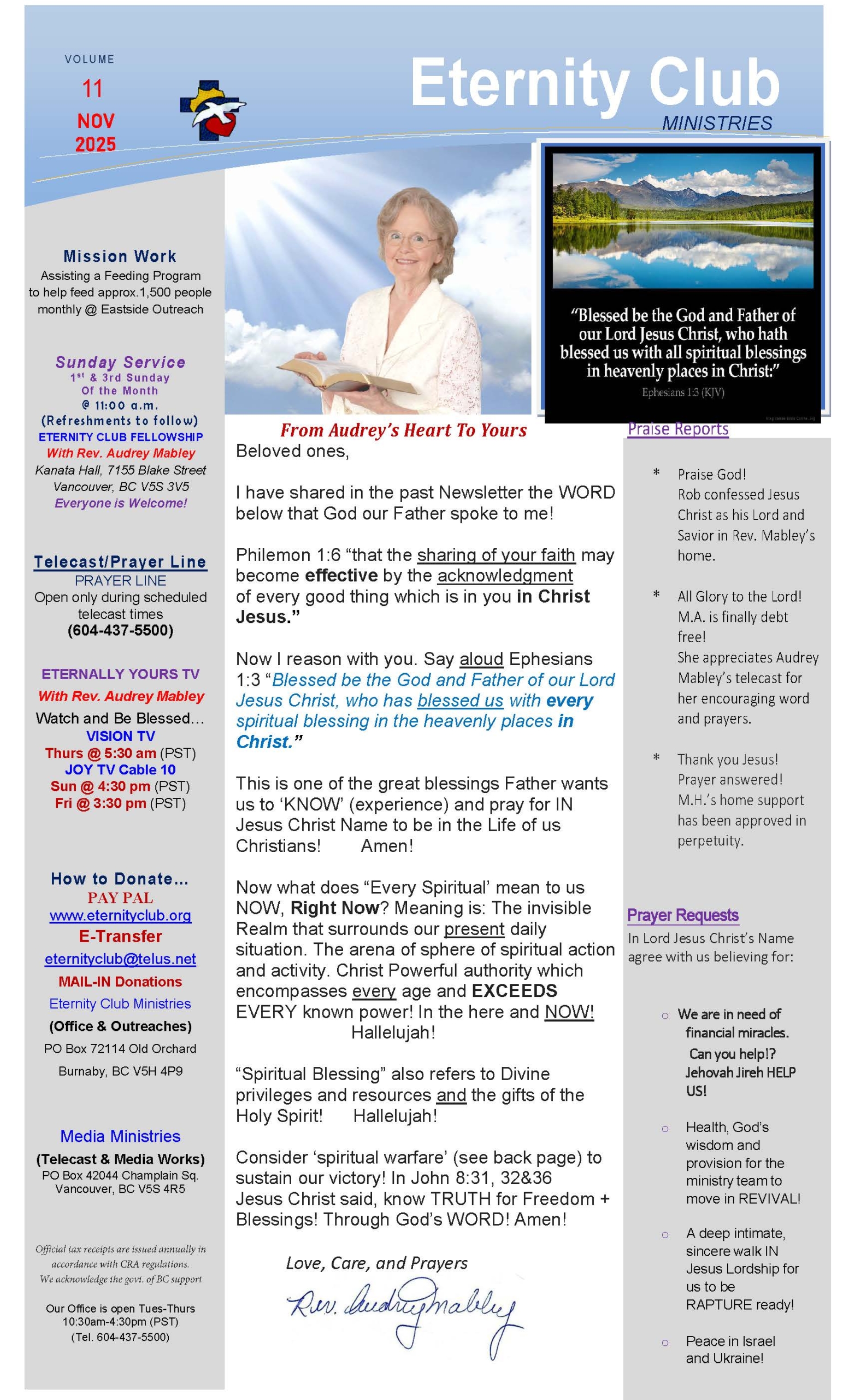 Eternity Club - Newsletter Vol-11 November 2025