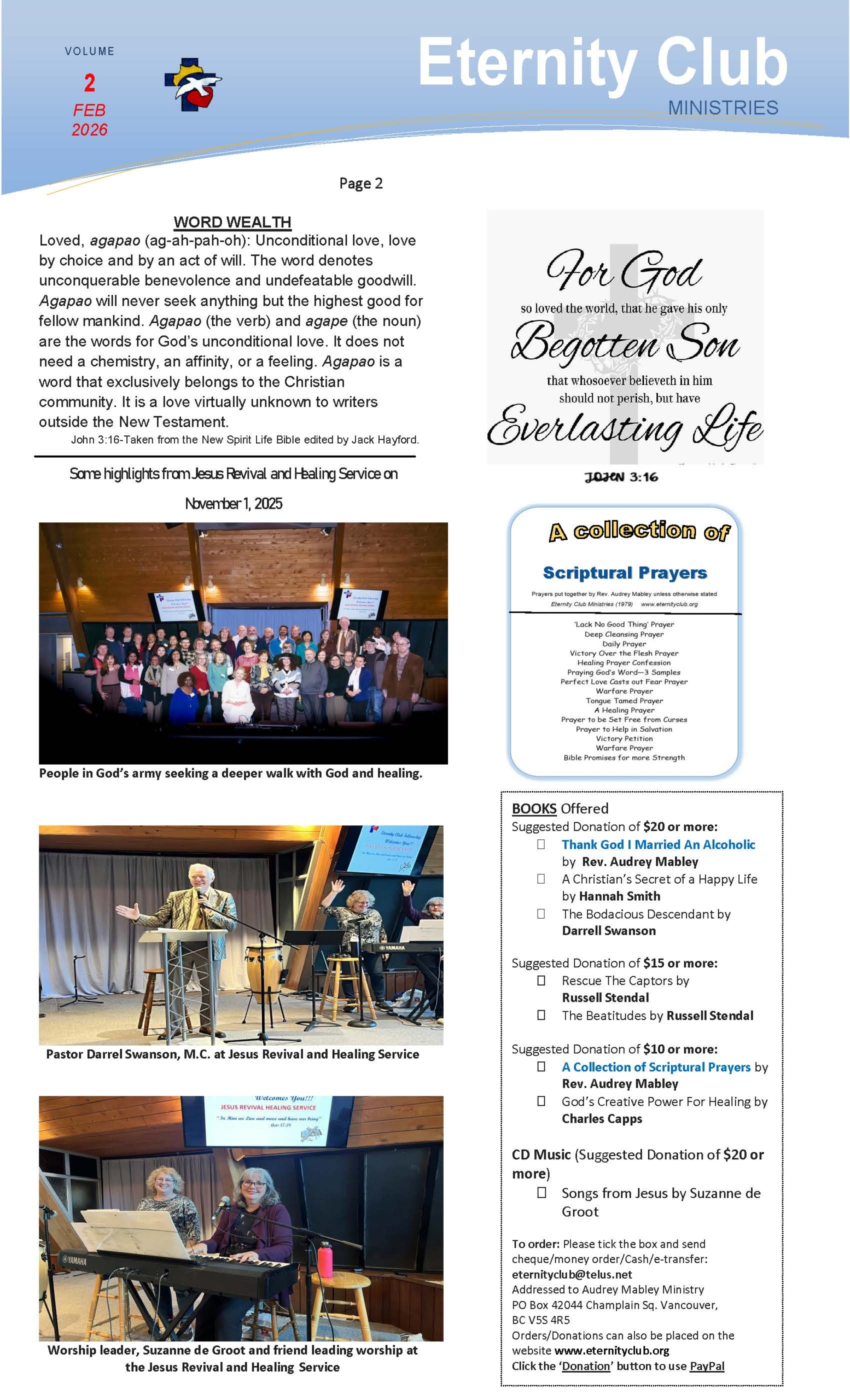 Eternity Club - Newsletter Vol. 2 February 2026