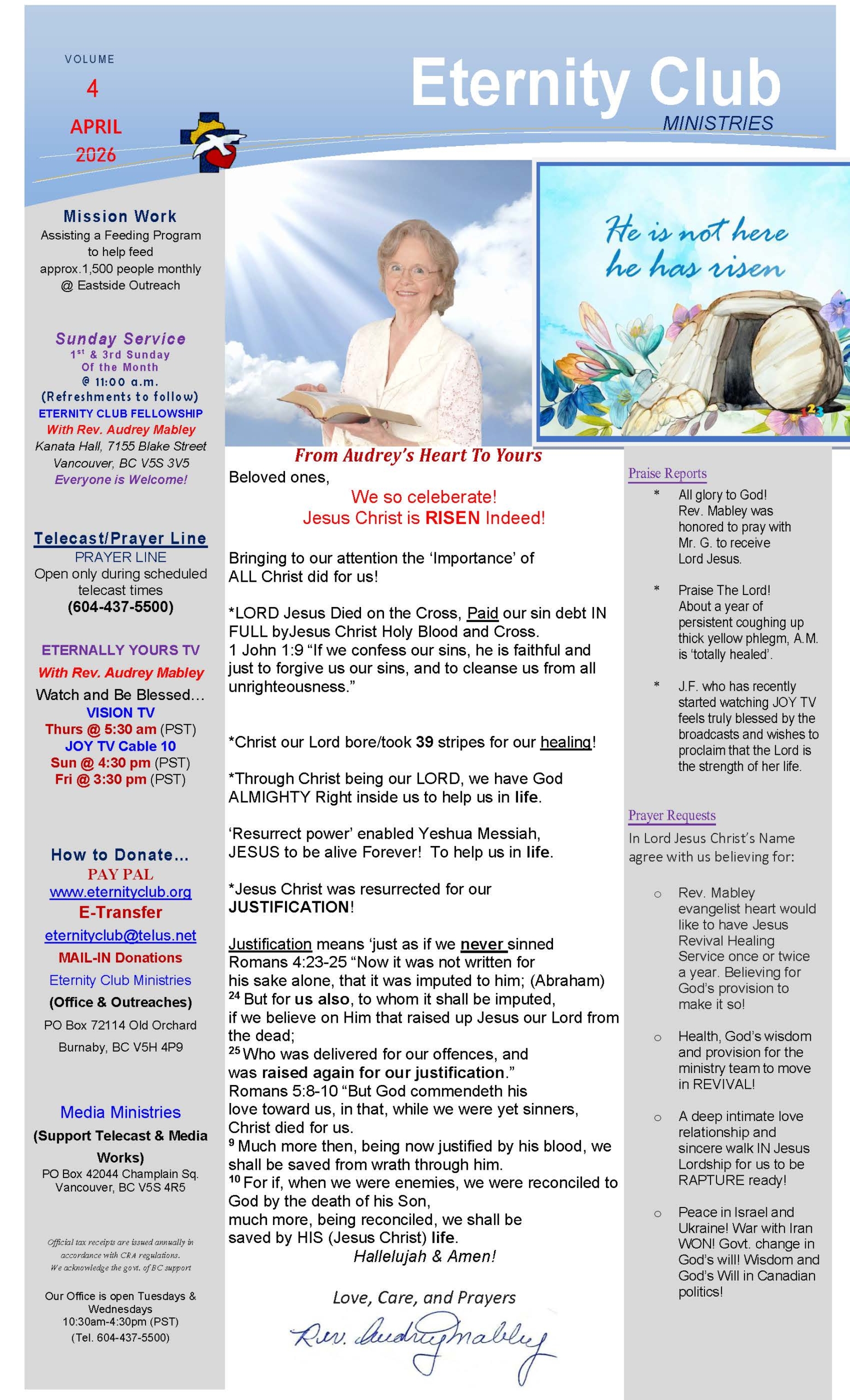 Eternity Club - Newsletter Vol. 4 April 2026