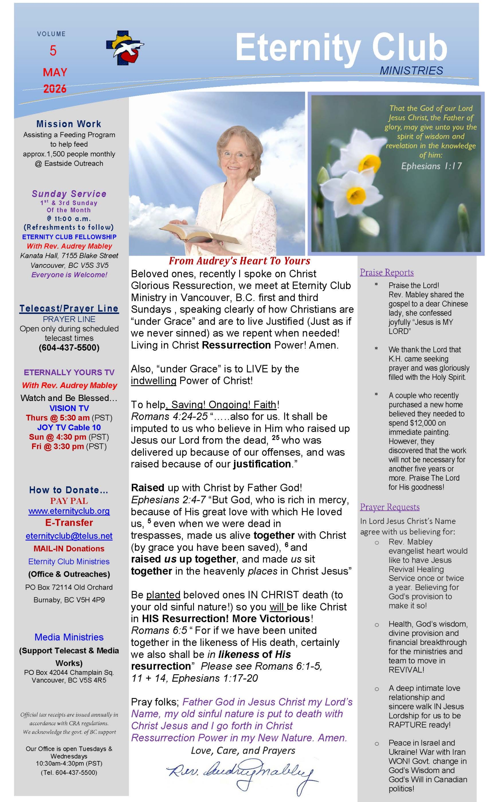 Eternity Club - Newsletter Vol. 5 May 2026