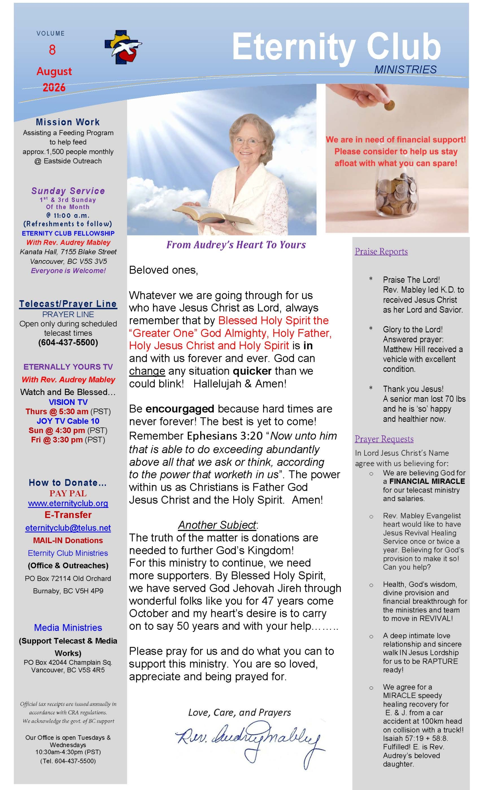 Eternity Club - Newsletter Vol. 8 August 2026