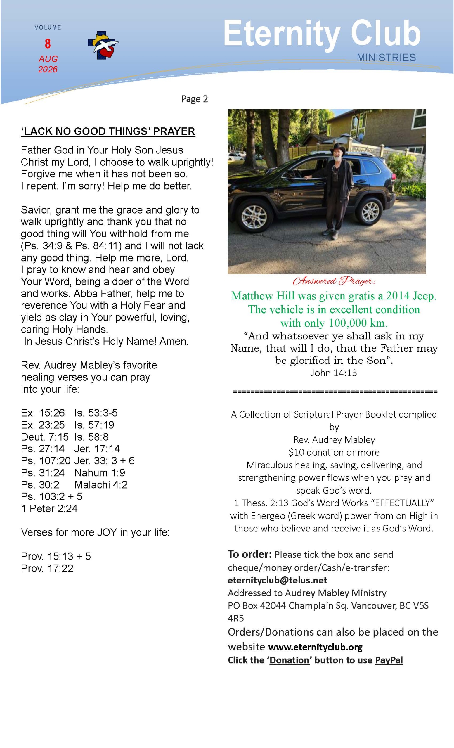 Eternity Club - Newsletter Vol. 8 August 2026