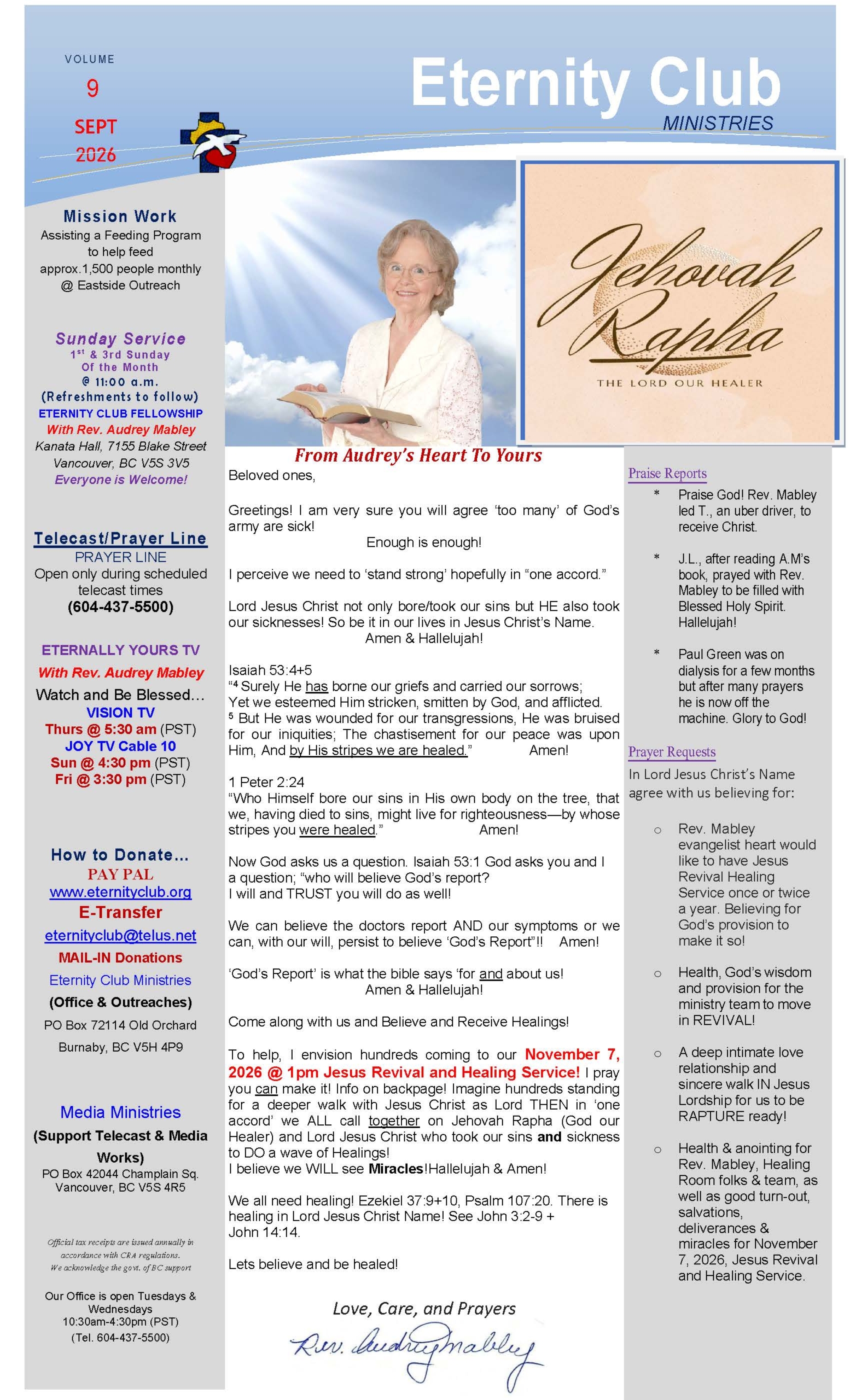 Eternity Club - Newsletter Vol. 9 September 2026