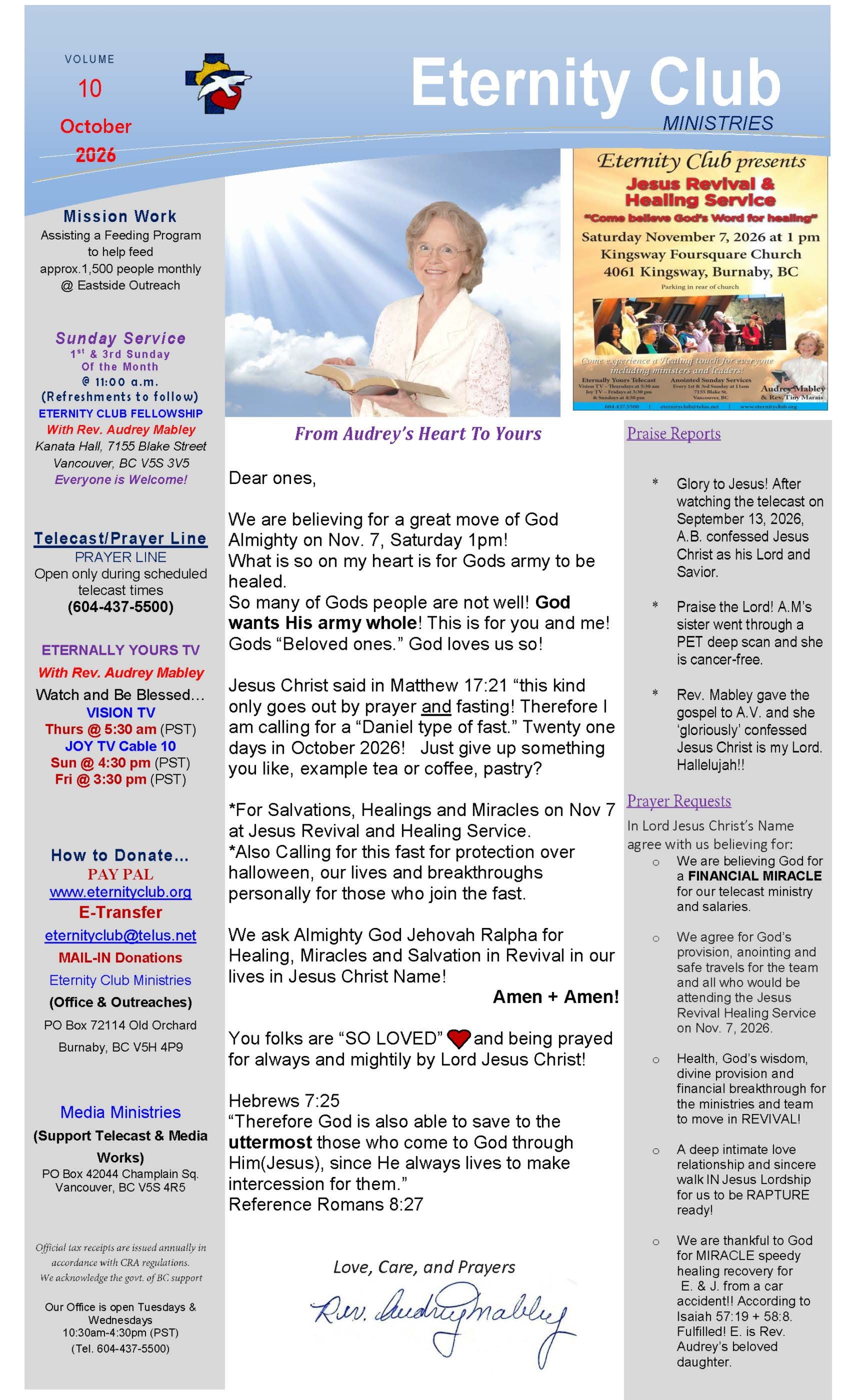 Eternity Club - Newsletter Vol. 10 October 2026