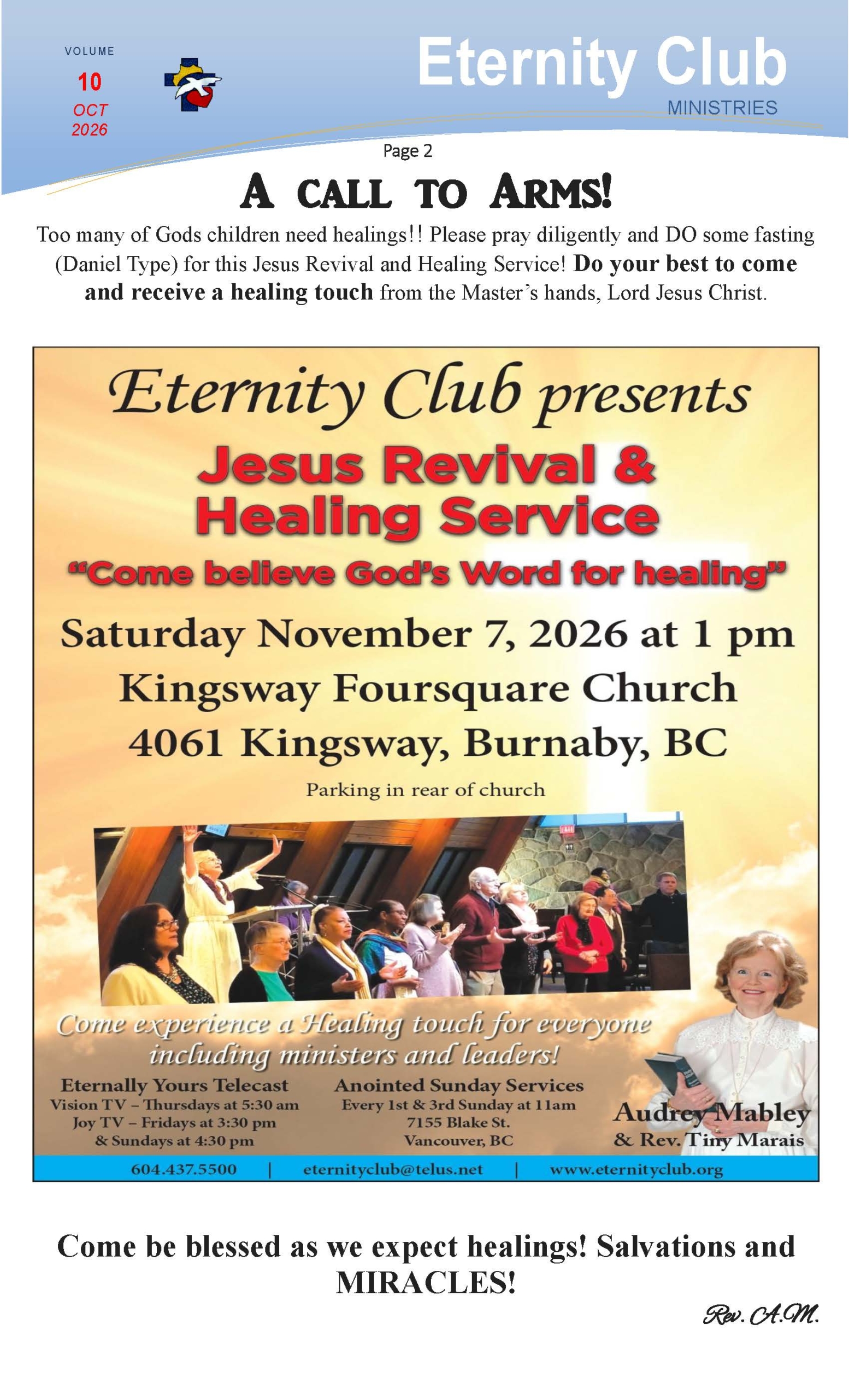 Eternity Club - Newsletter Vol. 10 October 2026